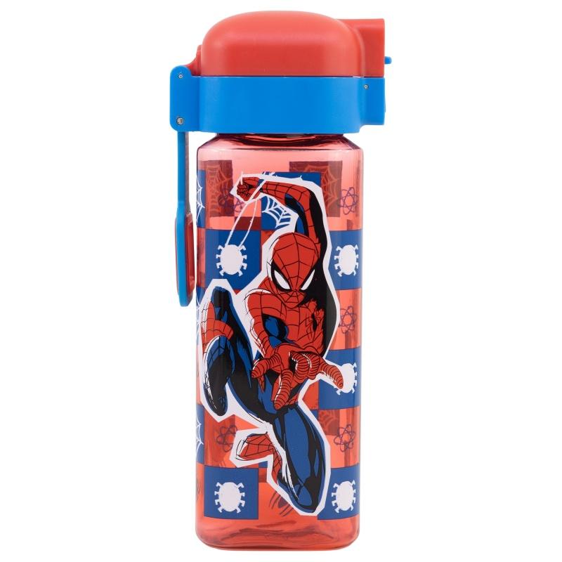 Hranatá plastová fľaša SPIDERMAN Lock, 550ml, 74702