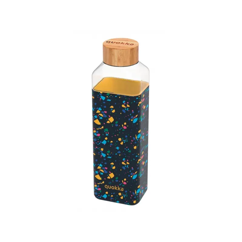 QUOKKA Storm, Sklenená fľaša so silikónovým povrchom NEO TERRAZZO, 700ml, 40028