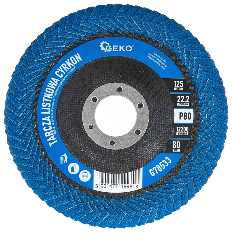 Brúsny lamelový kotúč na zvary 125 x 22,2 zrno 80 ZIRKON, GEKO 2