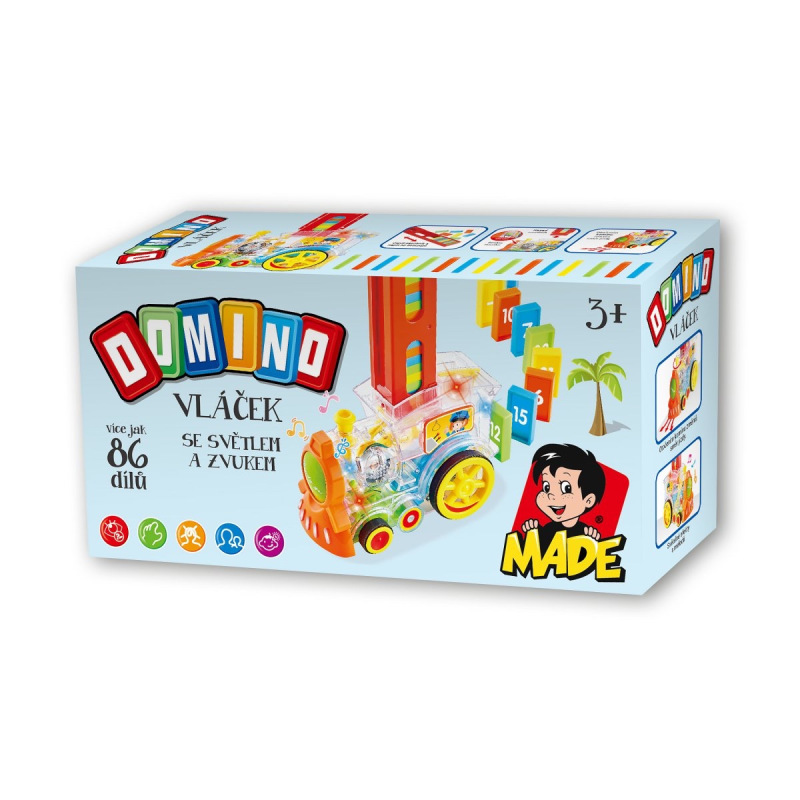 Lokomotíva domino so svetlom na batérie 2