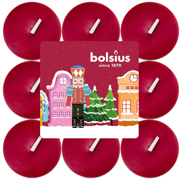 Sviečka Bolsius Luskáčik, čajová, vianočná, get cosy (pečené jablko + škorica), 4 hod., bal. 18 ks