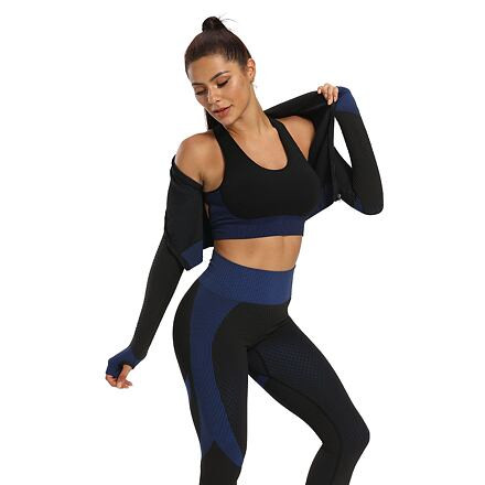 Yoga Sense fitness set dámsky čierna-modrá