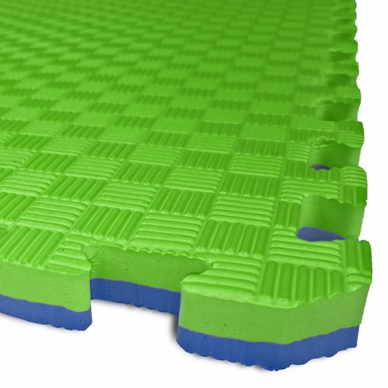 Sedco TATAMI PUZZLE podložka - Dvojfarebná - 50x50x2,0 cm podložka fitness zelená/modrá