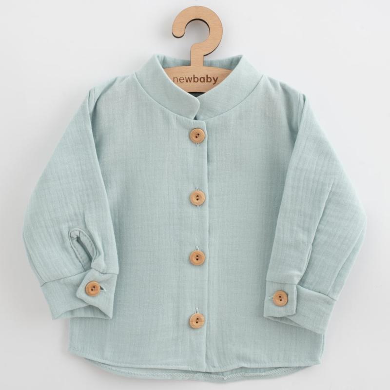 Dojčenská mušelínová košeľa New Baby Soft dress mätová 62 (3-6m)