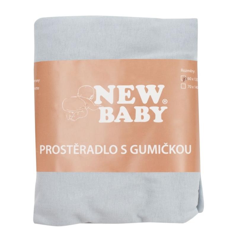 Jersey prestieradlo do postieľky New Baby 120x60 sivé