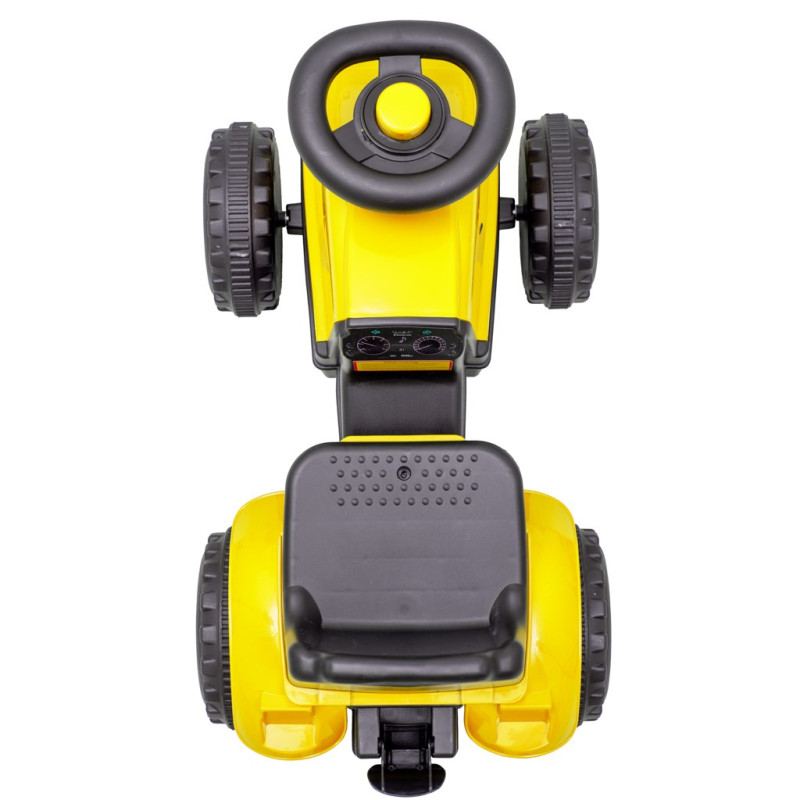 Detské odrážadlo traktor s vlečkou a náradim Baby Mix Benny žltý 3
