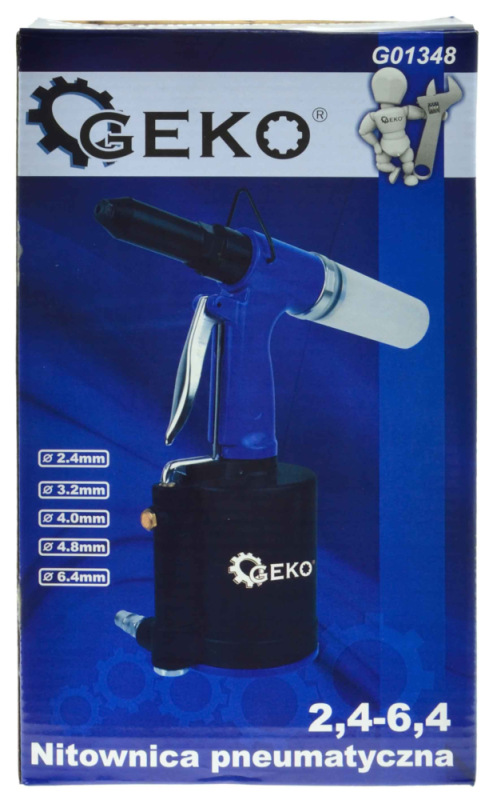 Nitovacie kliešte pneumatické na nity 2,4 3,2 4,0 4,8 6,4 mm, GEKO 7