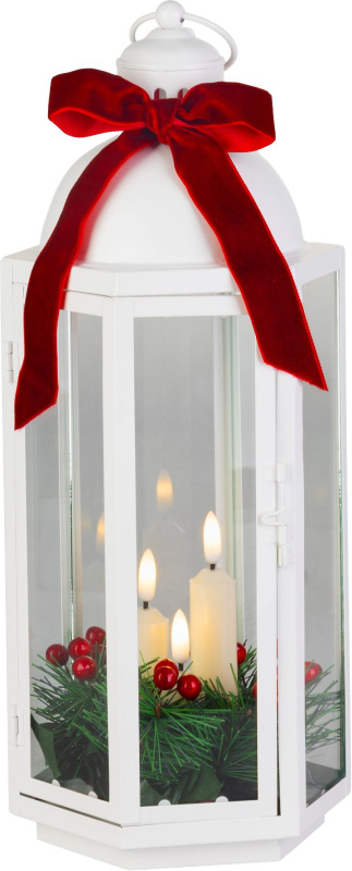 Lampáš MagicHome Vianoce, so stuhou, 3xLED teplá biela, 3xAAA, IP20, 16x14x38,5 cm