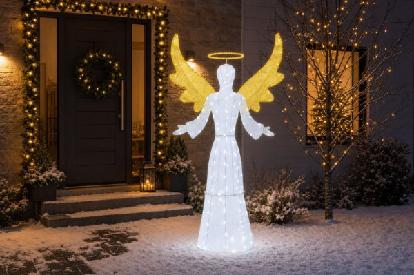 Dekorácia MagicHome Vianoce, Anjel, 156xLED studená biela, IP44, 100x25x172 cm 1