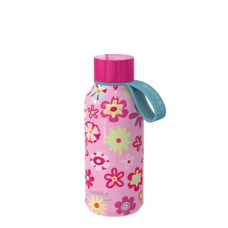 QUOKKA KIDS Nerezová fľaša / termoska s pútkom FLOWERS, 330ml, 40144