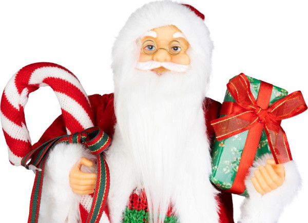 Dekorácia MagicHome Vianoce, Santa, s darčekom, červený, 60 cm 1