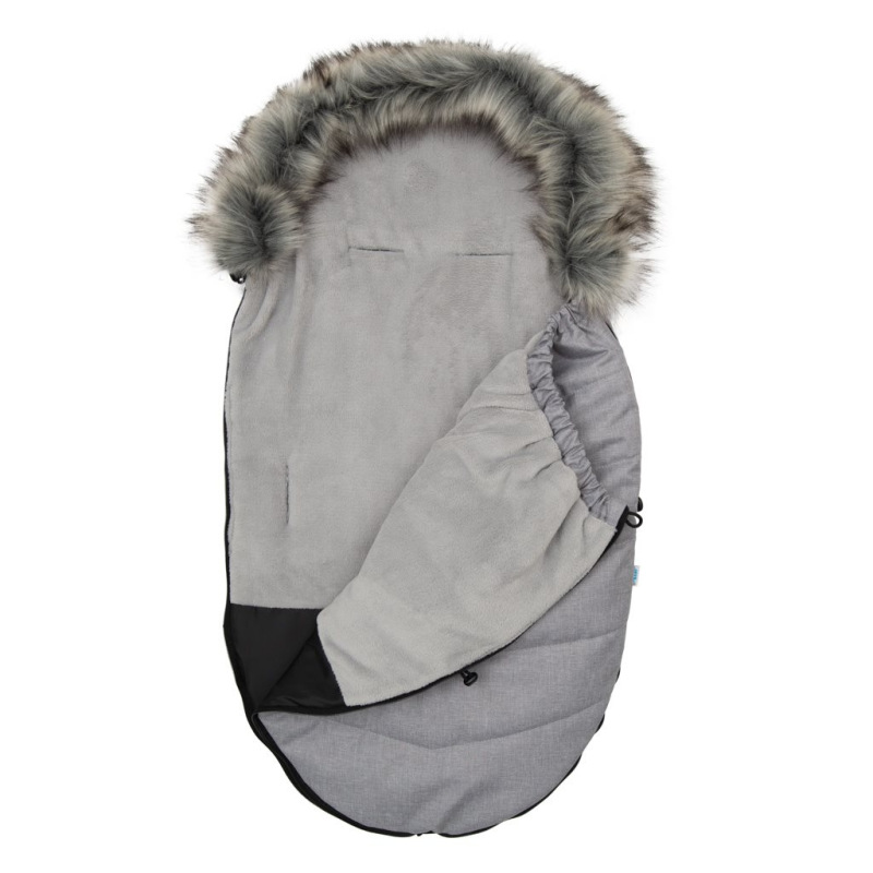 Detsky fusak NEW BABY s kožušinou svetlo sivý 1