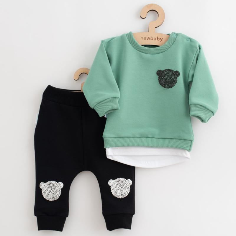 Dojčenská súprava tričko a tepláčky New Baby Brave Bear ABS zelená 56 (0-3m)