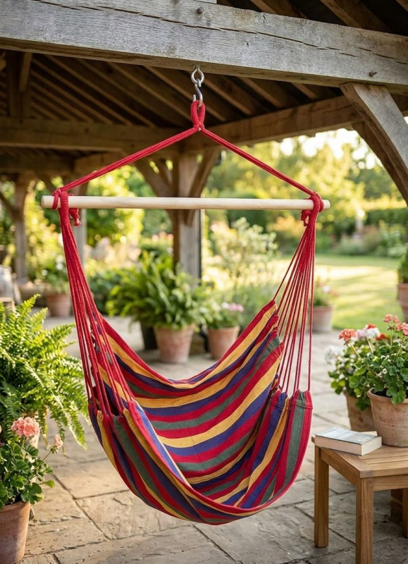 Kreslo CARNER, hojdacie, záhradné, bavlna, max. 150 kg, 100x50 cm 1