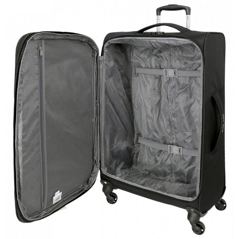 Veľký textilný kufor (large) 76x48x29 cm – Roll Road Royce Black, 93L, 5019321 9