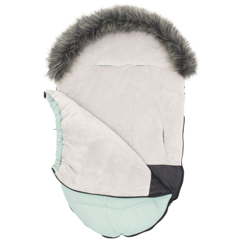 Detsky fusak NEW BABY s kožušinou svetlo sivý 1