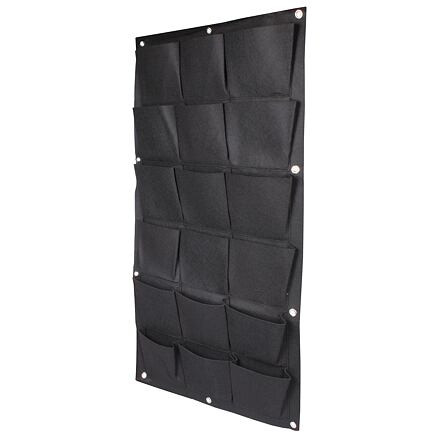 Wall Grow Bag 18 textilné kvetináče na stenu čierna