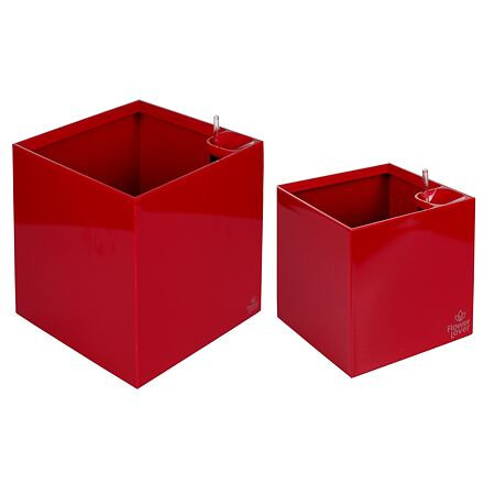 Plastkon Cubico samozavlažovací kvetináč červená 27 cm 1