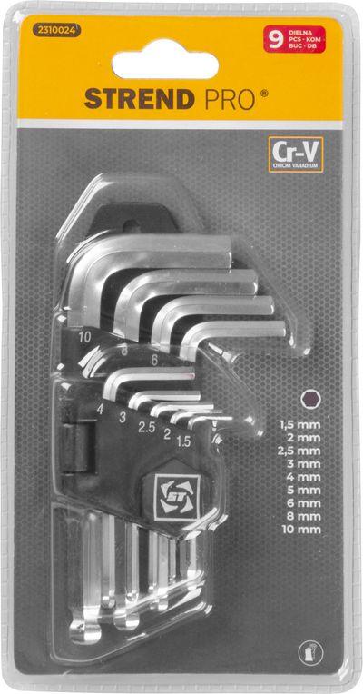 Sada kľúčov Strend Pro HK0044, 9 dielna, Hex S1, Imbus s guličkou
