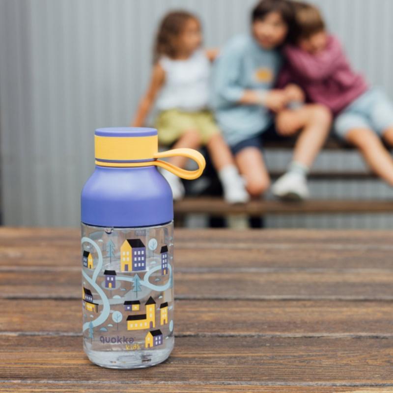 Quokka Kids Ice, Plastová fľaša s pútkom Town, 430ml, 40161 2