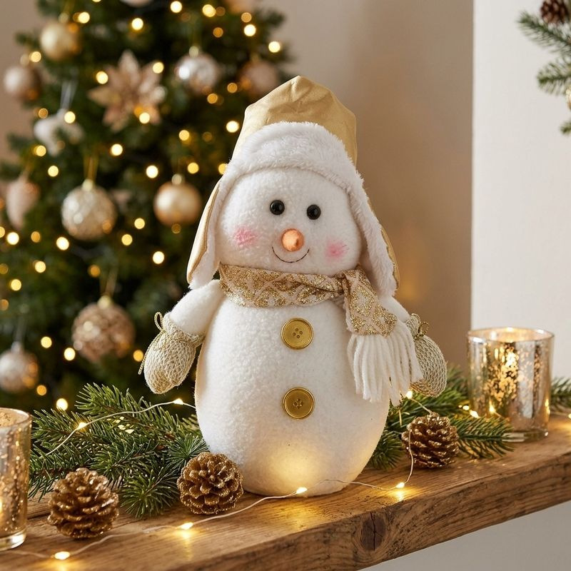 Postavička MagicHome Vianoce, Snehuliak, baranica, 29 cm 1