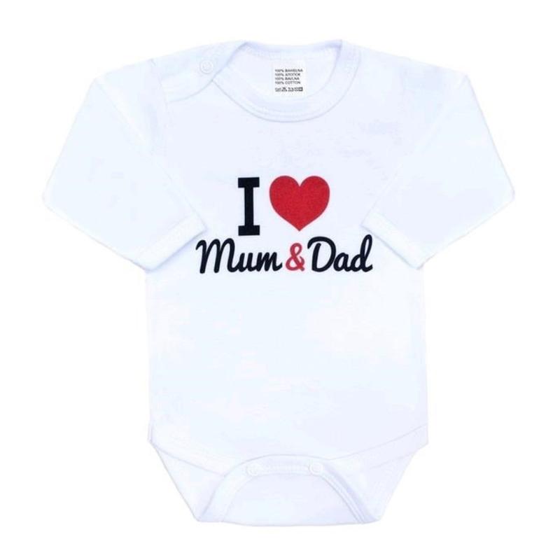 Body s potlačou New Baby I Love Mum and Dad 86 (12-18m)