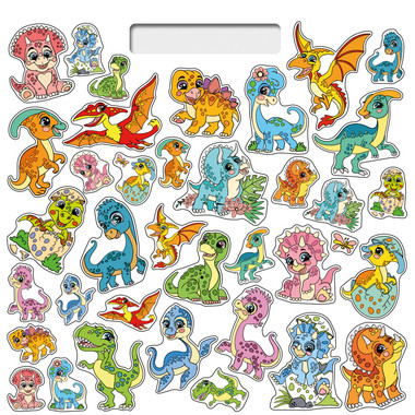 Omaľovánka Štvorec Nalepuj a vyfarbuj! Dino 2