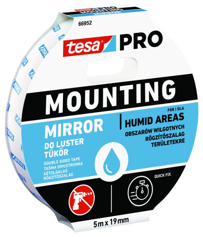 Páska tesa® Mounting PRO Mirror, obojstranná, na zrkadlá, biela, 19 mm, L-5 m (náhrada 2171068 )
