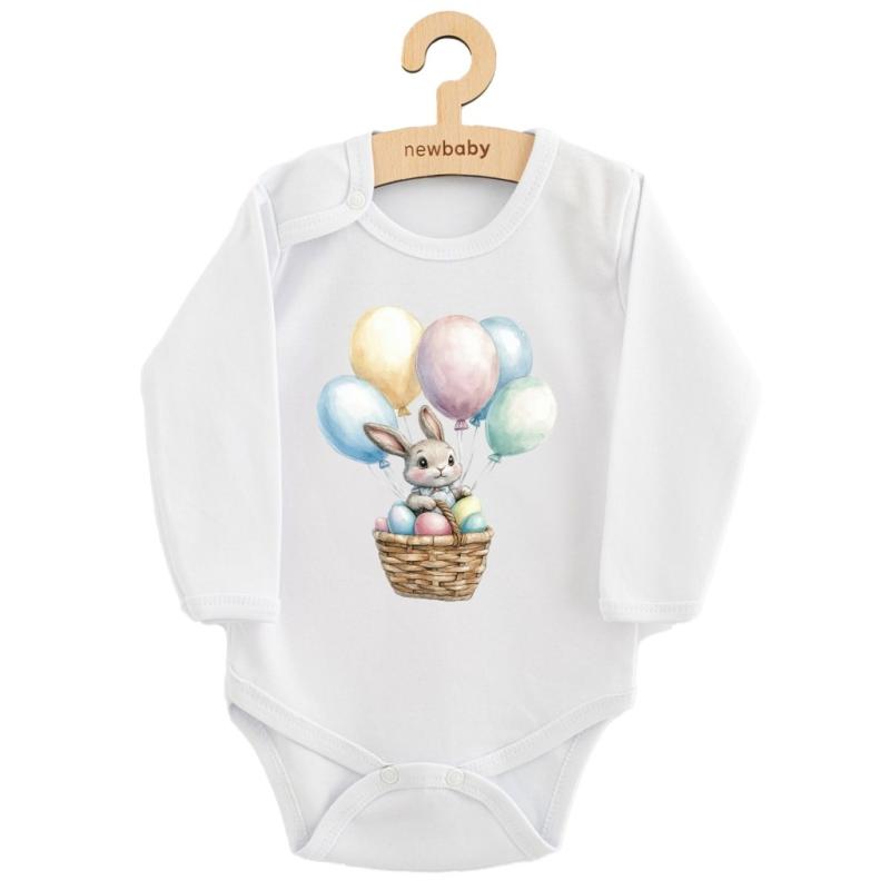 Detské body s potlačou New Baby Králiček s balónikmi 86 (12-18m) 1