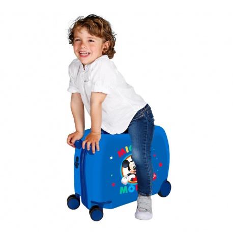 JOUMMA BAGS Detský cestovný kufor na kolieskach / odrážadlo MICKEY MOUSE Blue, 2039821