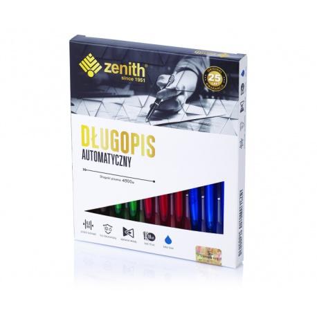 ASTRA ZENITH Transparent, Guľôčkové pero 0,8mm, modré, ergonomické, mix farieb, 4051000