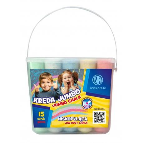 ASTRA Chodníková krieda Jumbo v plastovom boxe, 15ks, mix farieb, 330022004