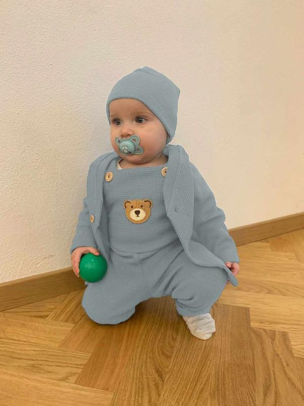 Dojčenský kabátik na gombíky New Baby Luxury clothing Oliver sivý 56 (0-3m)