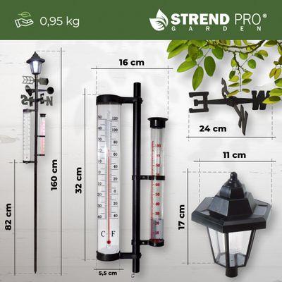 Meteostanica SWS29, 158 cm, záhradný zrážkomer, teplomer, solárna lampa, smer vetra