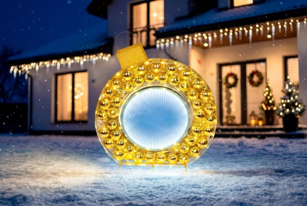 Dekorácia MagicHome Vianoce, 3D Guľa, 160xLED teplá/studená biela, IP44, 80x8x90 cm 2