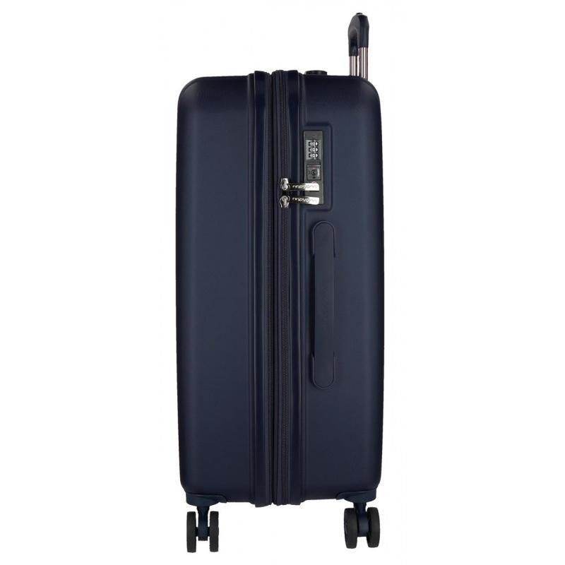 MOVOM Wood Navy Blue, Sada luxusných ABS cestovných kufrov, 65cm/55cm, 5318964