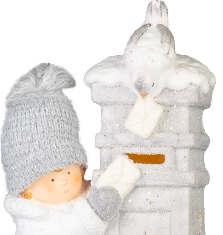 Dekorácia MagicHome Vianoce, Chlapček s poštovou schránkou, LED, 14.5x22.5x39 cm 1