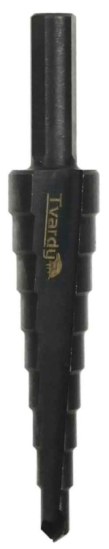 Vrták stupňovitý 4-12 mm do plechu, HSS M2 TiAIN krok 1mm, rovná drážka, TVARDY 1