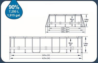 Bazén Bestway® Power Steel™, Vista Series, 56714, kartušová filtrácia, rebrík, plachta, dávkovač, 42