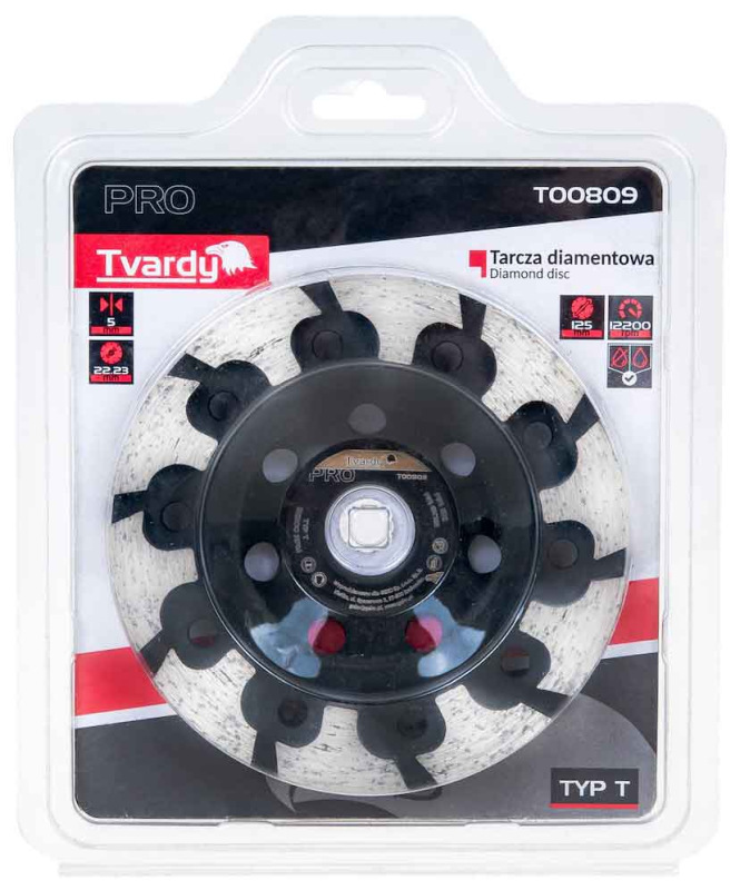 Brúsny diamantový kotúč 125x5x22,2 mm na brúsenie žuly, mramoru, typ-T, PROFI, TVARDY 3