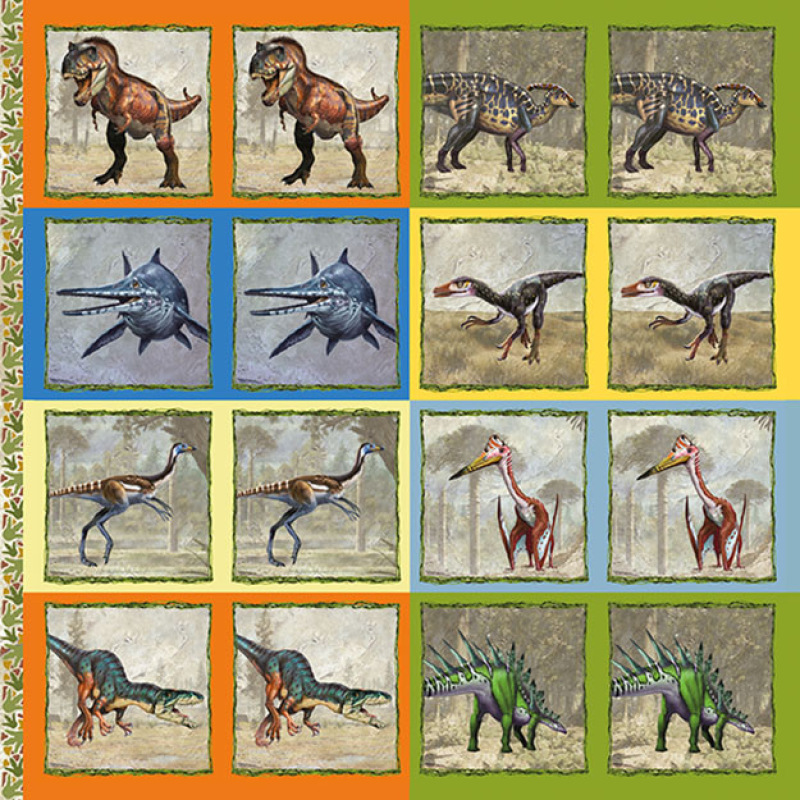 Pexeso v zošite Dinosaury 1