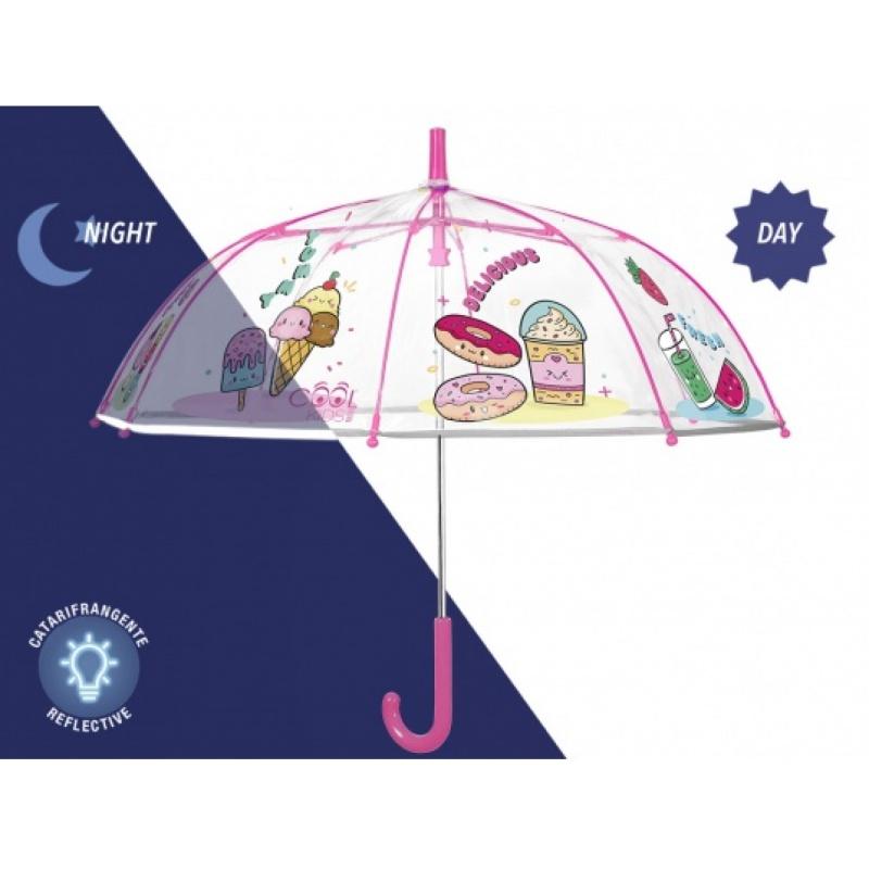 Detský reflexný transparentný dáždnik Perletti Cool Kids "Gelati", 15656 1