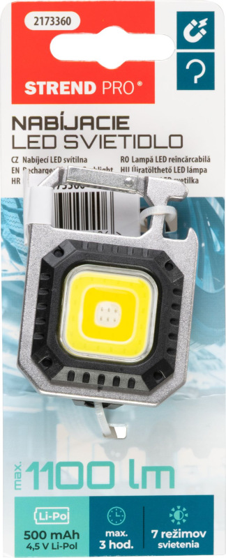 Svietidlo Strend Pro Worklight ZW120402, prívesok, LED 1100 lm, magnet, s klipsou, USB nabíjanie, Se 5