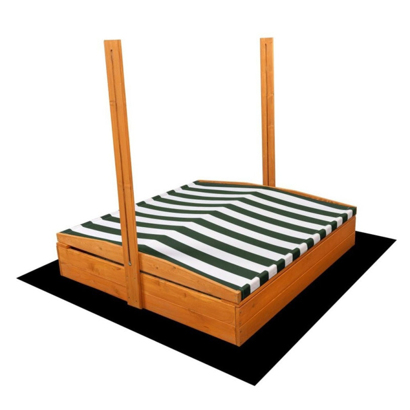 Strieška pre detské drevené pieskovisko Baby Mix 120x120 cm zeleno-biela 1