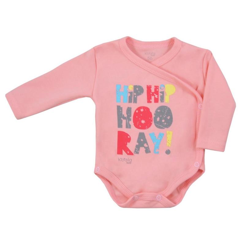 Dojčenské body celorozopínacie Koala Hip-Hip ružové 68 (4-6m)