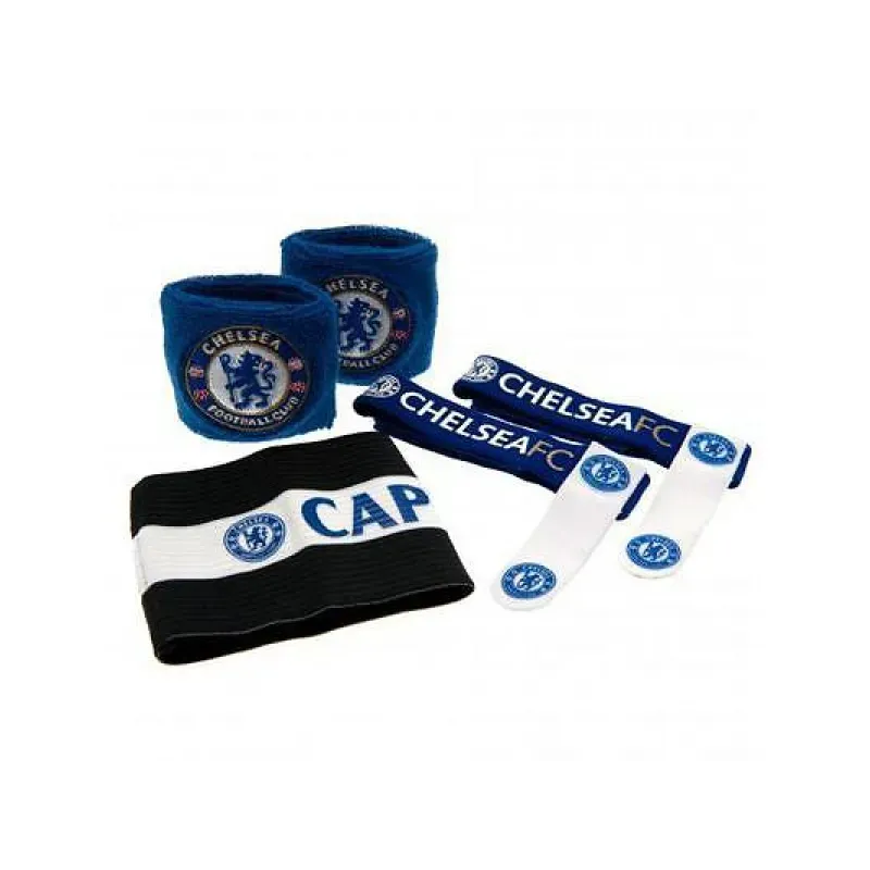 Accessories set CHELSEA F.C. (2x potítko, kapitánska páska, 2x držiak chráničov)