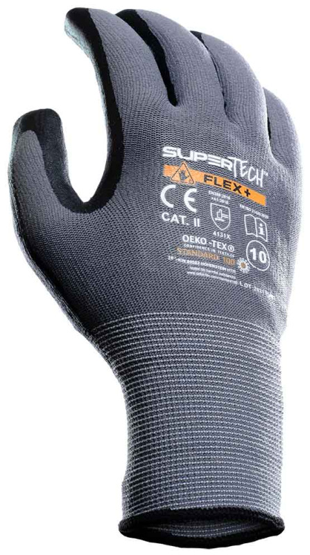 Ochranné rukavice SUPER TECH FLEX+, mikropenový nitril, PVC terčíky, veľkosť 11, VASKO 2