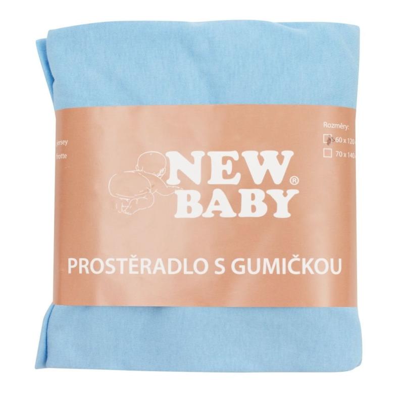 Jersey prestieradlo do postieľky New Baby 120x60 modré