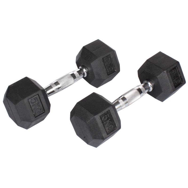 Hex Rubber Dumbell činka 1 pár