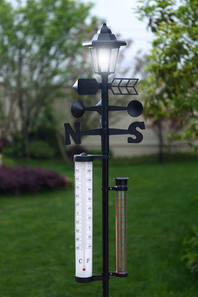 Meteostanica SWS29, 158 cm, záhradný zrážkomer, teplomer, solárna lampa, smer vetra